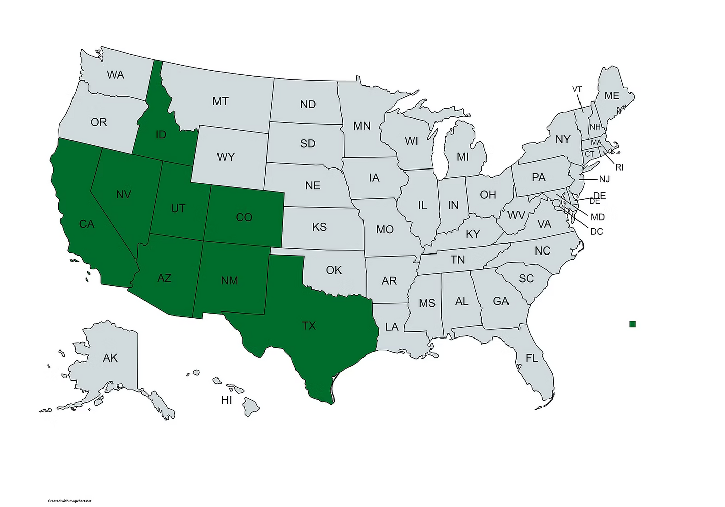Native range map of Myrmecocystus mexicanus - Gold Honeypot Ant distribution in US and Mexico