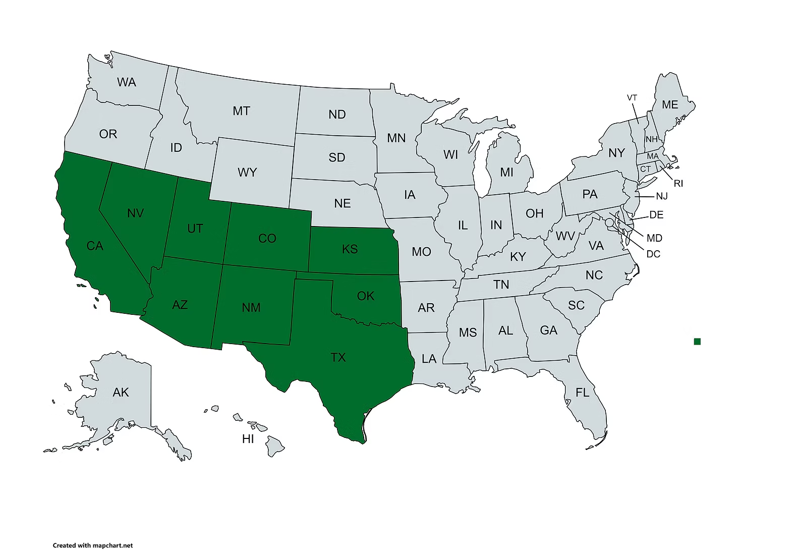 Native range map of Pogonomyrmex rugosus - Desert Harvester Ant distribution in southwestern US